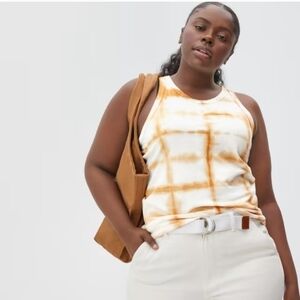 Everlane Cotton cutaway tank golden tie-dye size XS